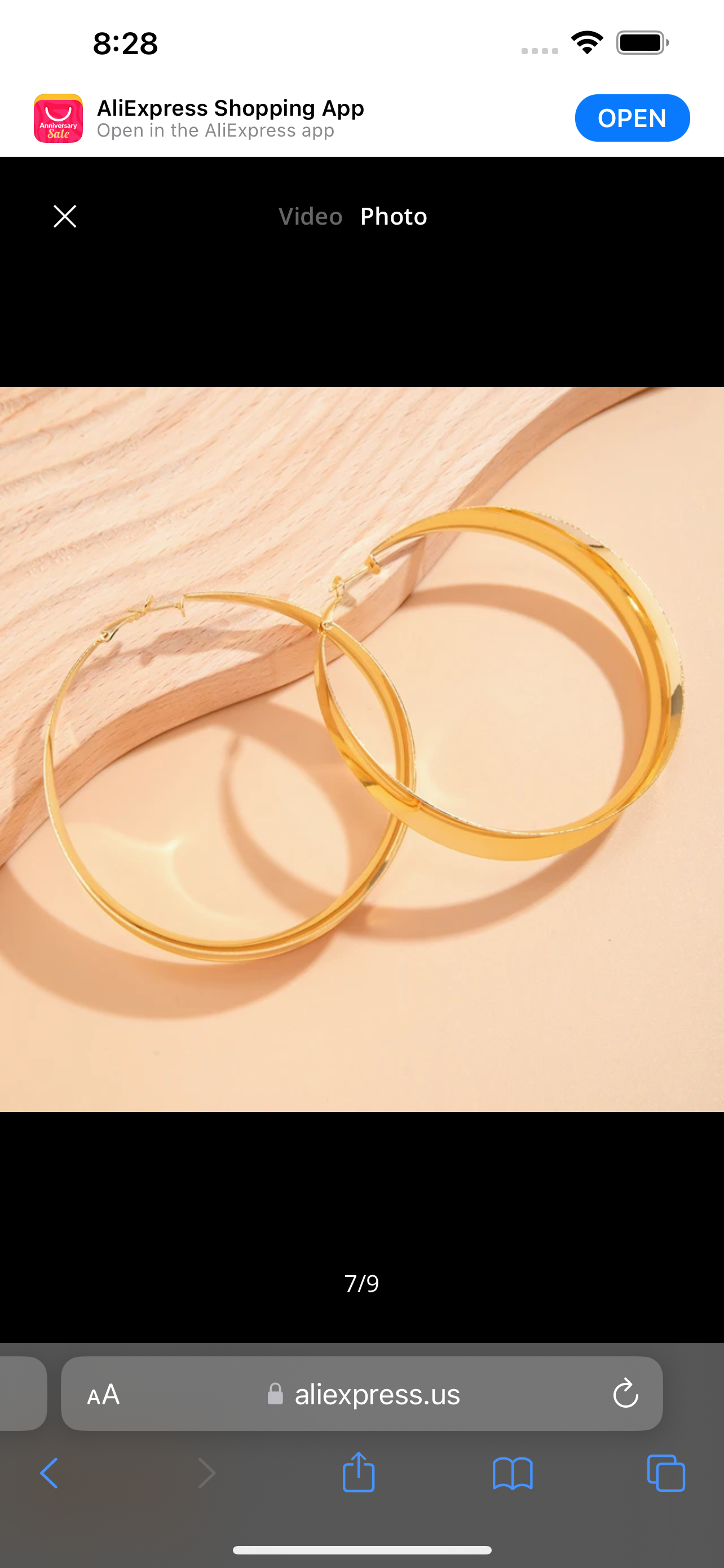 Gold Hollow Hoop Earrings