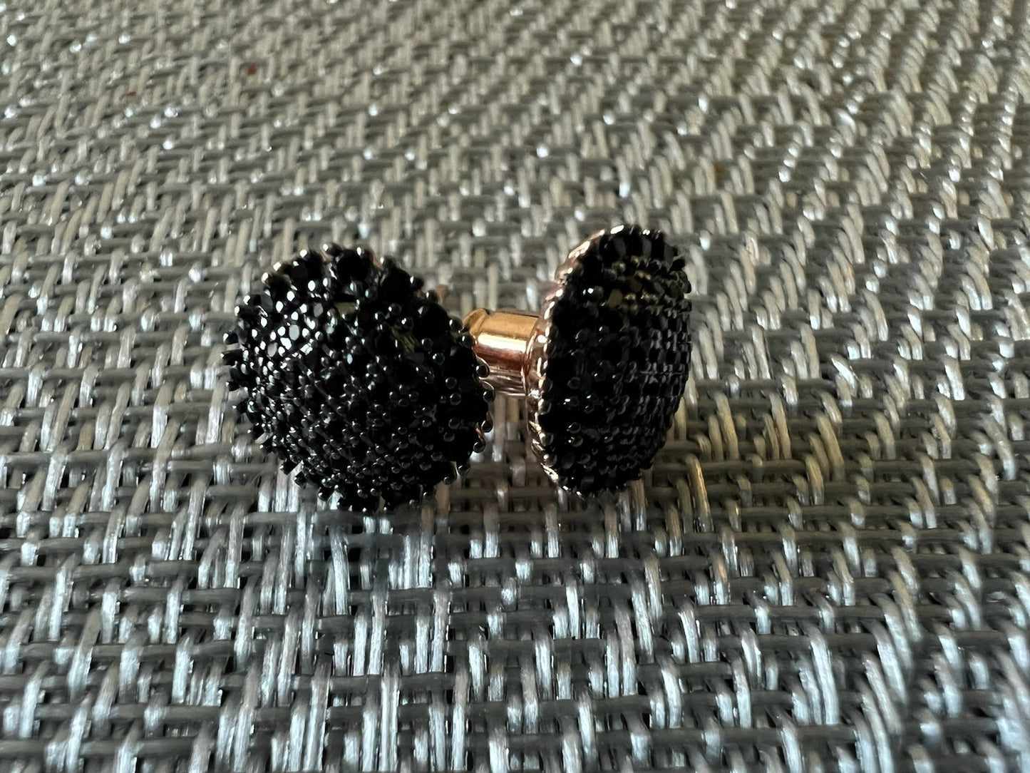 Black-Flat Stud Earrings