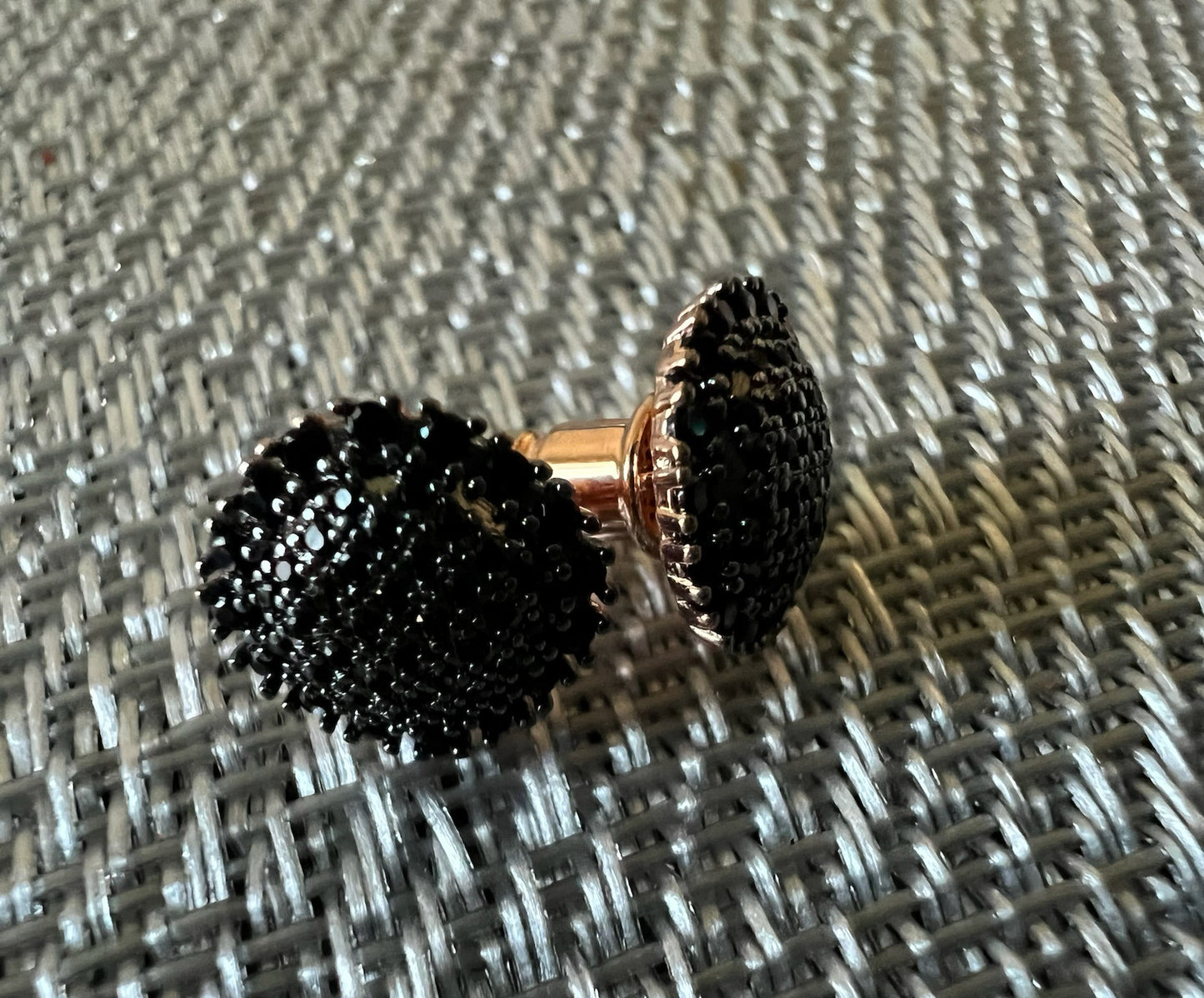 Black-Flat Stud Earrings