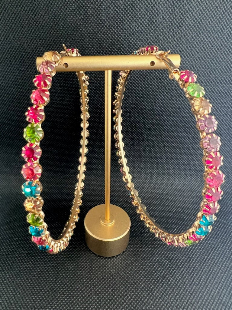 Multi Color -Colors. Hoop Earrings