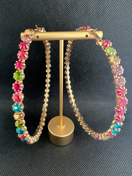 Multi Color -Colors. Hoop Earrings