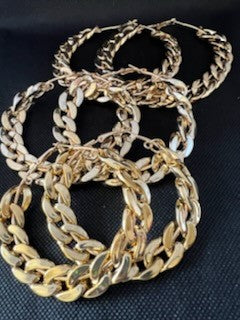 Golden Chain Link Hoops (large)