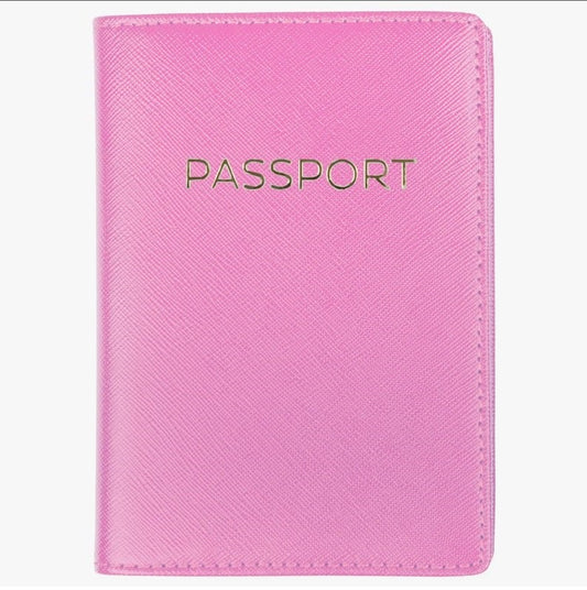 "Tommy" Leather Passport Cover (Orchid)