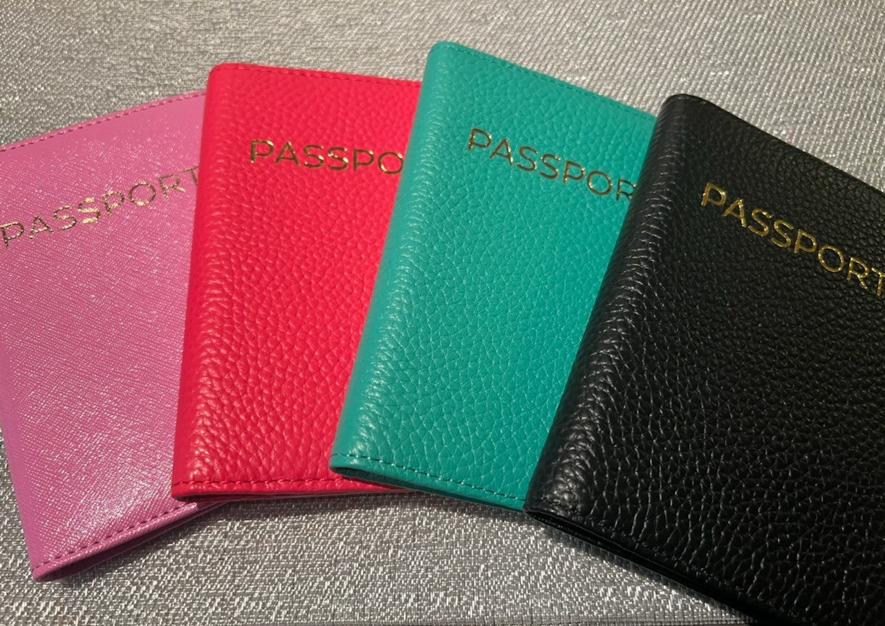 "Tommy" Leather Passport Cover (Orchid)