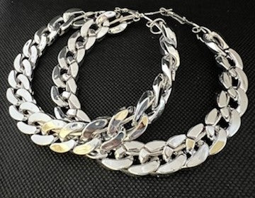 Silver Chain Link Hoops